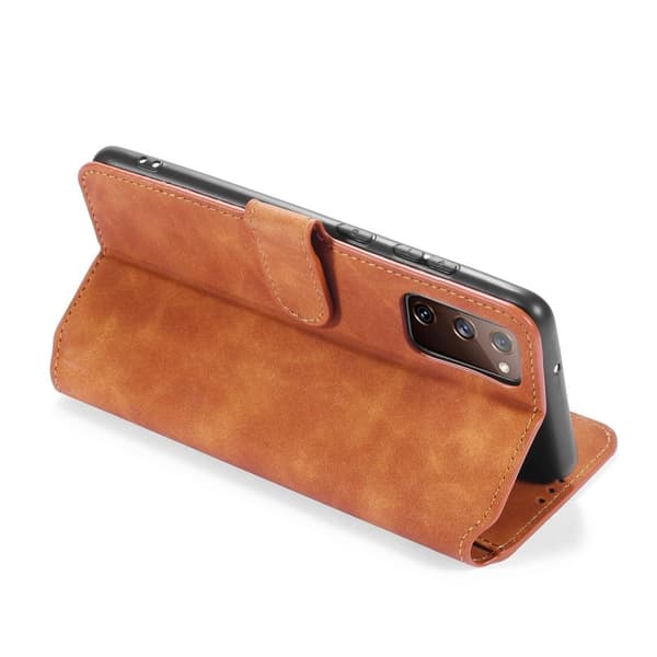 DG.MING Samsung Galaxy S20 FE Plånboksfodral Retro Konstläder Brun