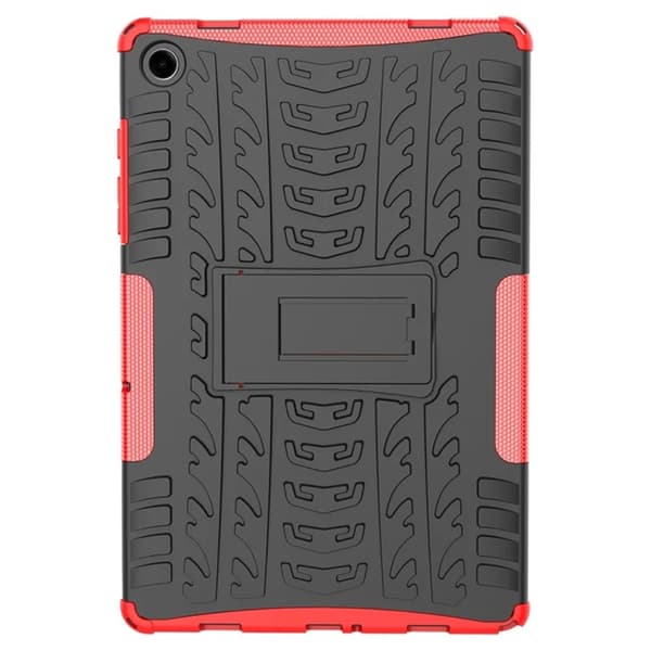Mobilskal till Galaxy Tab A9 Plus Tire Texture med Kickstand Röd