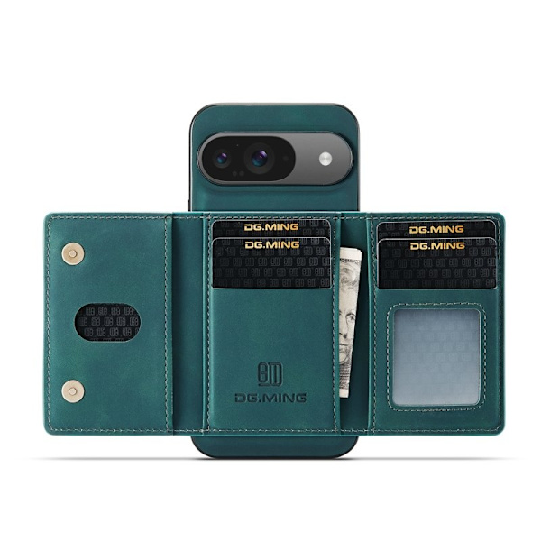 DG.MING Pixel 10 Konstläder Plånboksfodral PU + PC + TPU - Grön
