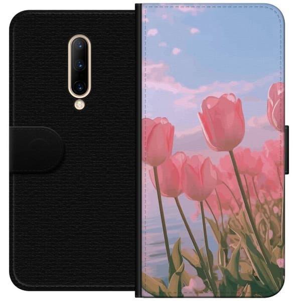 Plånboksfodral till OnePlus 7 Pro med Rosa Tulpaner