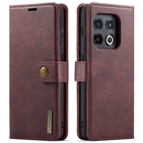 DG.MING OnePlus 10 Pro 5G Plånboksfodral Äkta Läder, Stötsäker, Röd