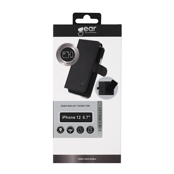 GEAR Mobilfodral Svart iPhone 12 Pro Max 2in1 Magnetskal Svart