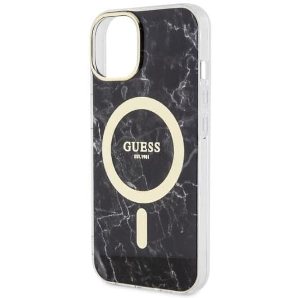Guess iPhone 14 Mobilskal MagSafe Marble - Sort Black