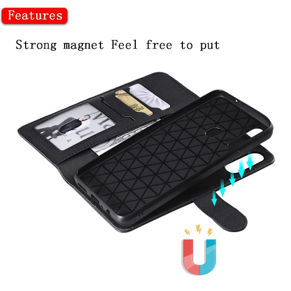 Detachable 2-in-1 Plånboksfodral Samsung Galaxy A20s - Svart Svart
