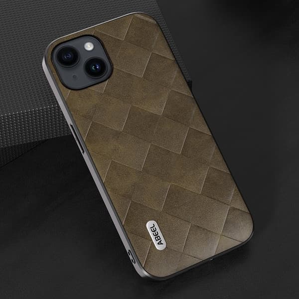 ABEEL Mobilskal till iPhone 15 Plus PU Läder Grön Skyddande Fodral