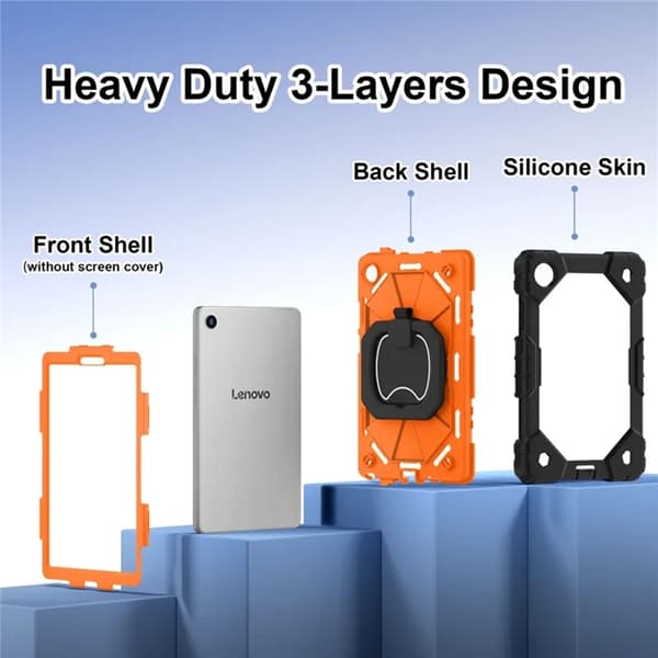 Lenovo Tab K9 Mobilskal Silikon Kickstand Orange