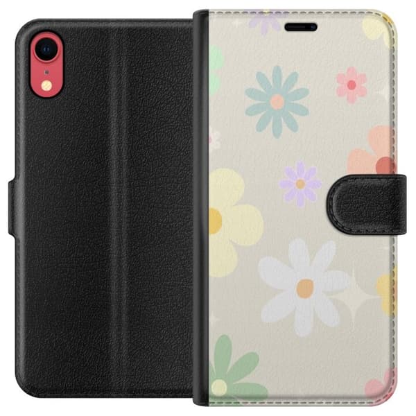 Plånboksfodral till Apple iPhone XR med fejdande blommor