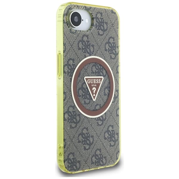 Guess Mobilskal till iPhone 16e Magsafe Metal Glitter - Brun Brun