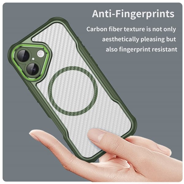 Mobilskal till iPhone 17 MagSafe Carbon Fiber - Grön Grön