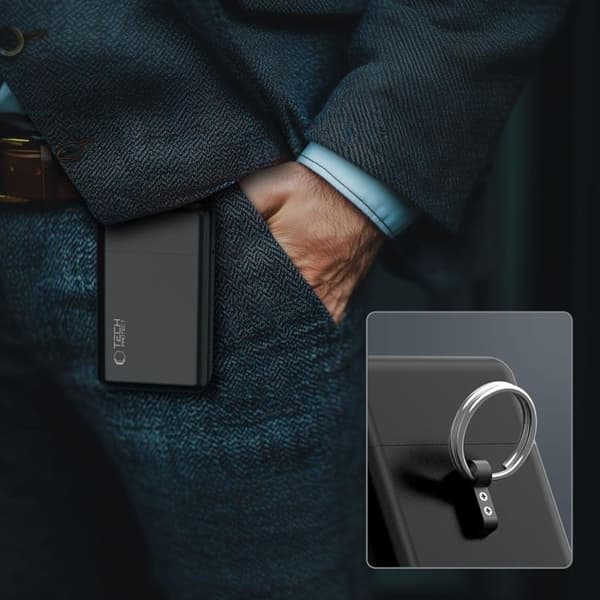 Tech-Protect RFID-blokerende Faraday nøglefri bilnøgleetui - sort Svart