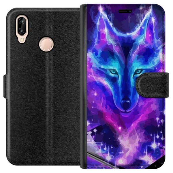 Plånboksfodral till Huawei P20 lite med Neon Varg