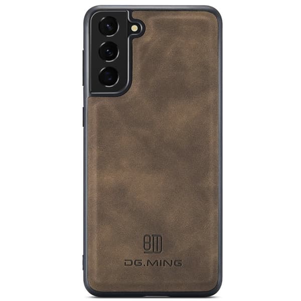 DG.MING Konstläder Plånboksfodral för Samsung Galaxy S22+ 5G - Brun