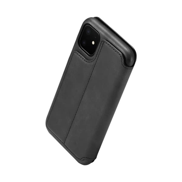 LC.IMEEKE Mobilskal till iPhone 11 Retro Stil Äkta Läder - Svart