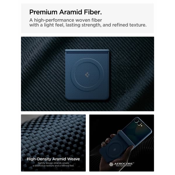 Spigen Mobilskal För Galaxy Z Flip 8 MagSafe Airskin Aramid - Navy