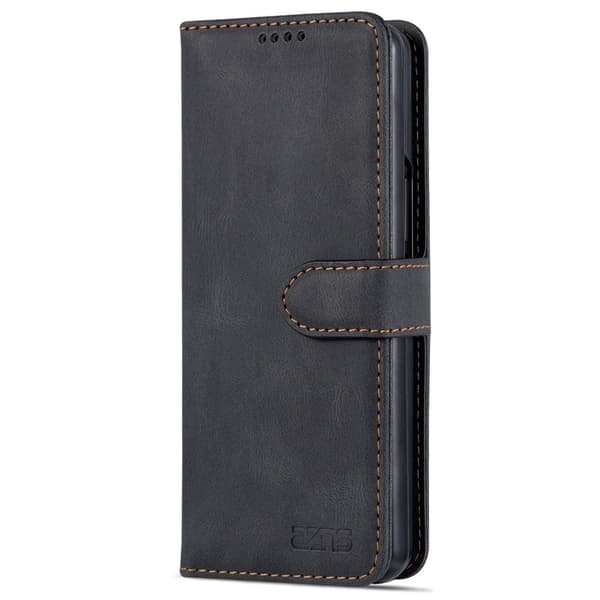 AZNS Samsung Galaxy Z Fold4 5G Plånboksfodral Konstläder - Svart