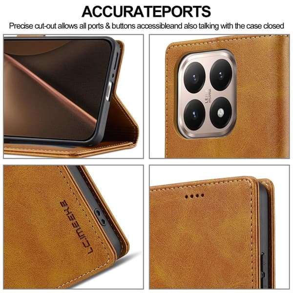 LC.IMEEKE Xiaomi 15T Plånboksfodral Konstläder - Gul