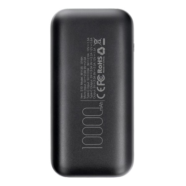 VEGER Powerbank 10000 mAh PD QC 3.0 3A 20W S10 - Svart