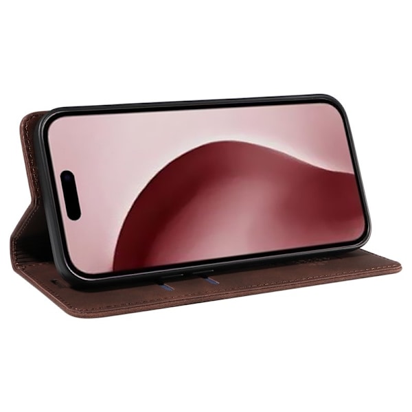 BETOPNICE 003 iPhone 16 Pro Plånboksfodral Konstläder - Brun