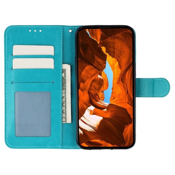 Samsung Galaxy S26 Plus Plånboksfodral Konstläder Flip med Rem - Blå