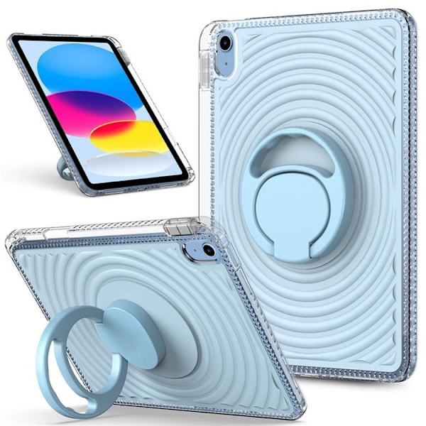 iPad (2025) / 10.9 (2022) Mobilskal Kickstand Wave Pattern - Blå Blå
