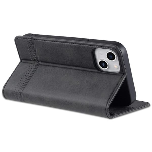 AZNS iPhone 14 Plus Plånboksfodral Konstläder - Svart