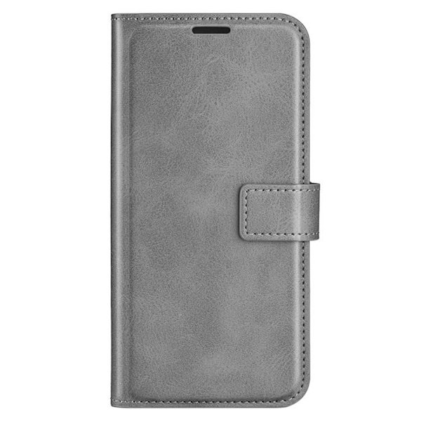 iPhone 15 Plus Plånboksfodral Calf Flip Folio - Grå Grå