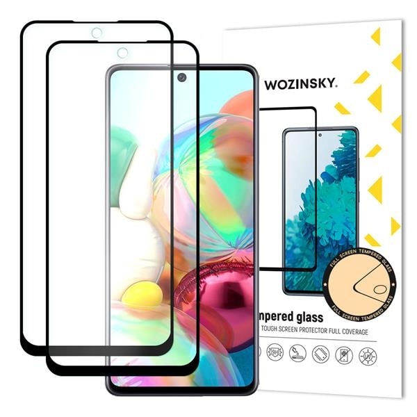 [2 PACK] Wozinsky Full Glue Härdat Glas Skärmskydd Galaxy A42 5G - Svart Svart