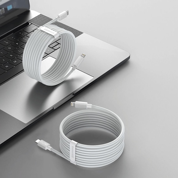 BASEUS USB-C till Lightning kabel 20W 1.5meter 2 st