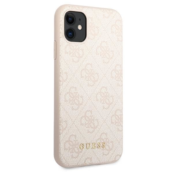 Guess Telefontaske til iPhone 11 Pink MagSafe 4G Metal Logo - Guld
