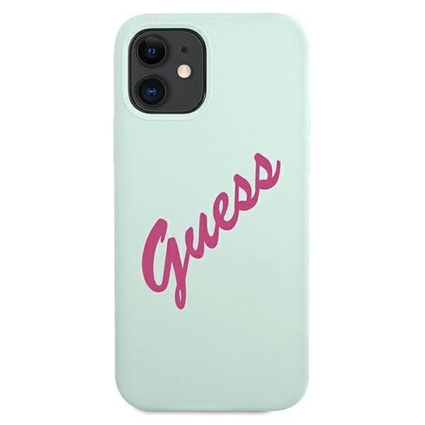Guess Skal iPhone 12 mini Silikon Vintage - Blå /Fuschia Blue