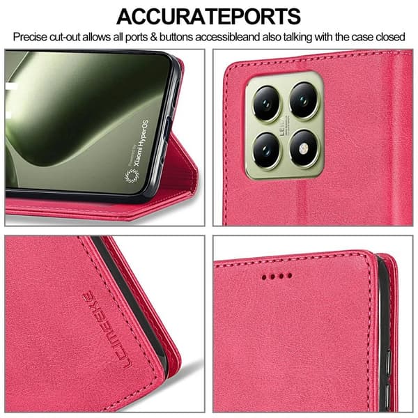 LC.IMEEKE Xiaomi 14T Plånboksfodral Konstläder - Rosa