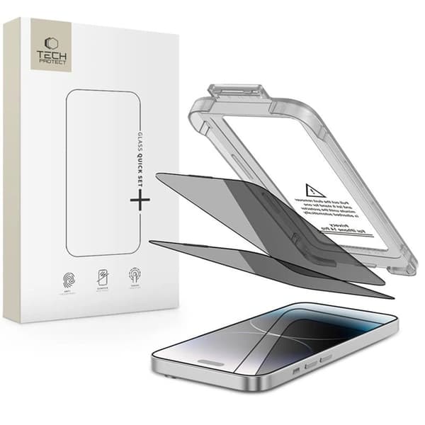 Tech-Protect [2-Pack] iPhone 13/13 Pro/14 Härdat Glas Skärmskydd Privacy Svart