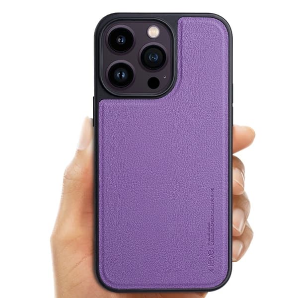 X-LEVEL Mobilskal till iPhone 15 Pro Max MagSafe PU+TPU Svart