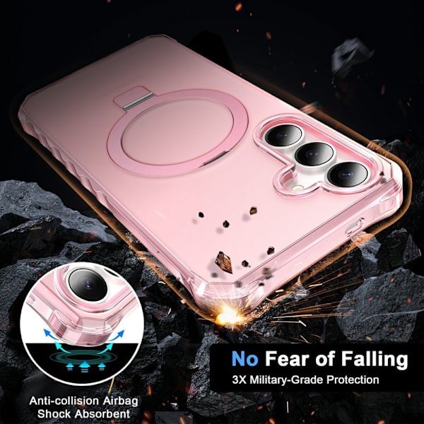 Mobilskal för Samsung Galaxy S26 Plus Magnetiskt Kickstand - Rosa