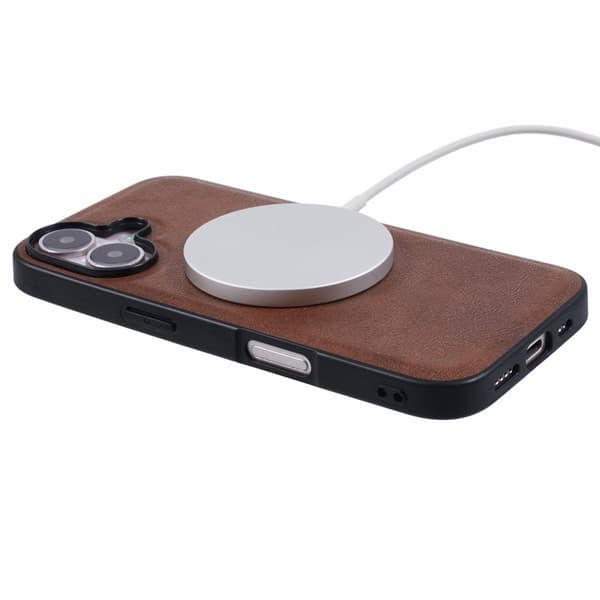 X-LEVEL Bojue-3 Mobilskal till iPhone 16 MagSafe Läder Brun