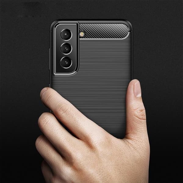 Børstet kulfibercover Galaxy S22 Plus 5G - Sort Black