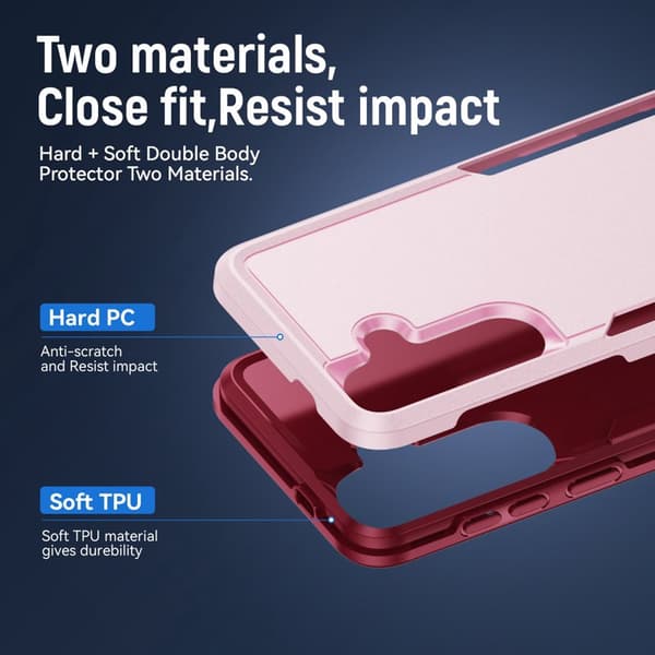 Mobilskal för Samsung Galaxy S26 Plus PC + TPU Militärklass - Rosa