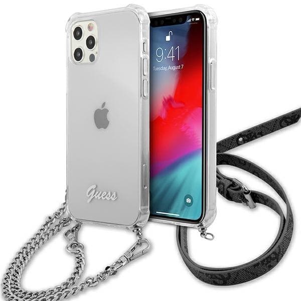 Guess Skal iPhone 12 & 12 Pro Silver Chain - Sølv Silver