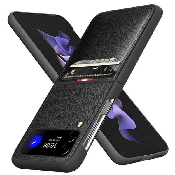 Galaxy Z Flip 4 Cover Litchi-korttikotelo - sininen