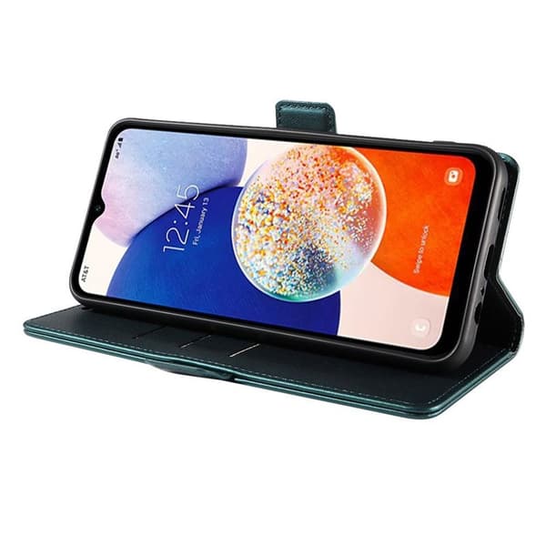 Samsung Galaxy A55 5G Plånboksfodral Magnetlås RFID Skydd Konstläder - Rosa