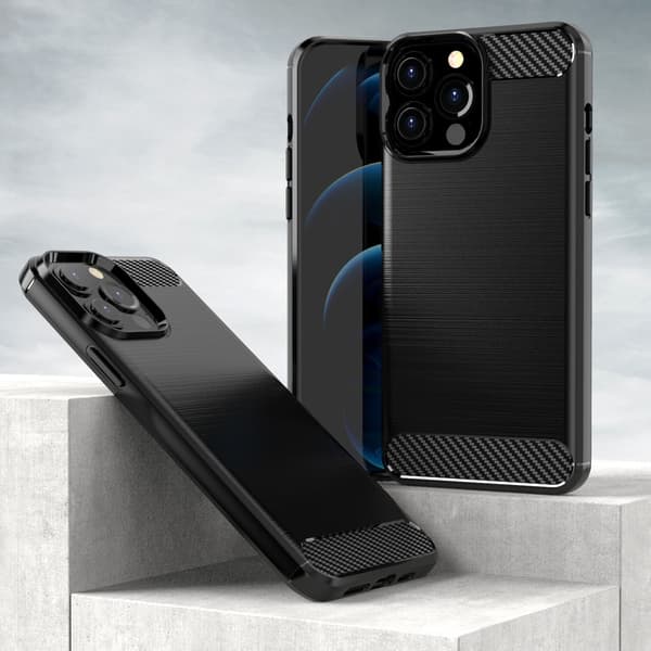 Carbon Flexible Skal iPhone 13 Pro Max - Musta Black