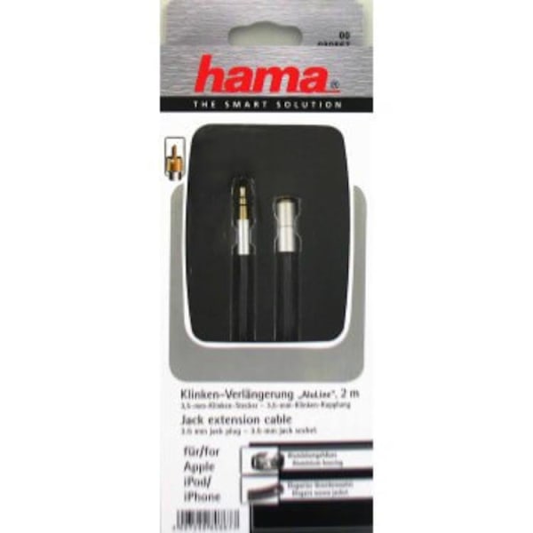 Hama Mobile Förlängningskab 3,5mm Aluline Fit iPhone 2m