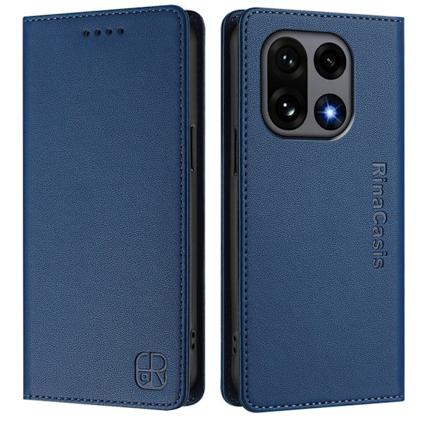 OnePlus 15 Plånboksfodral Rinacasis RFID-Skydd Konstläder Blå