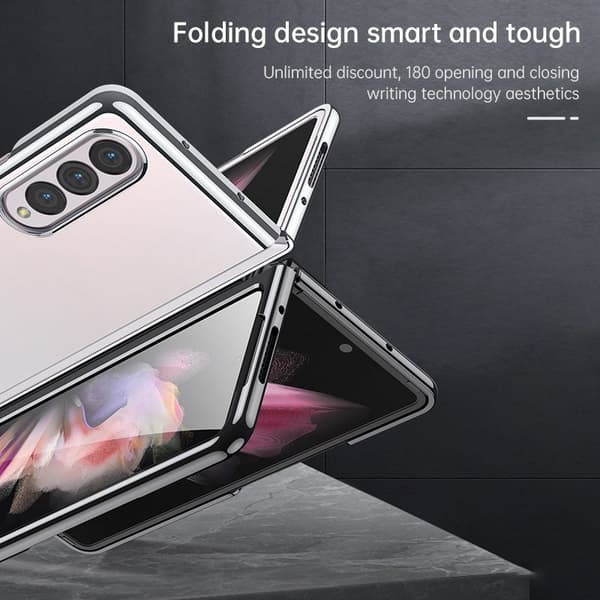 SULADA Mobilskal till Galaxy Z Fold4 5G Klart Elektropläterad Silver