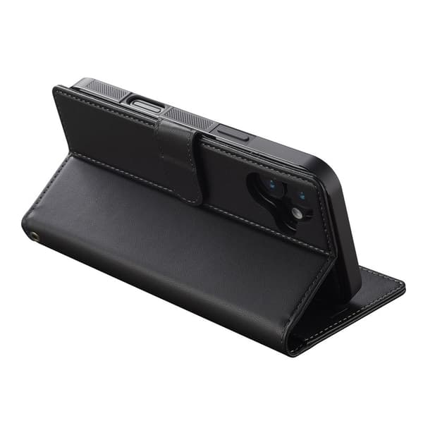 LC.IMEEKE L2 Series iPhone 16 Plus Plånboksfodral Konstläder - Svart
