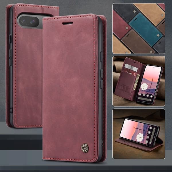 CASEME 013 Plånboksfodral för Google Pixel 10 Pro/10/9 Pro/9 - Röd
