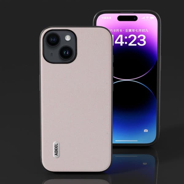 ABEEL Mobilskal till iPhone 15 Glitter PU Läder TPU Anti-Scratch Vit