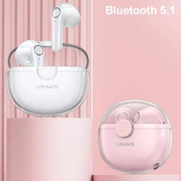 USAMS In-Ear Hörlurar Bluetooth TWS BU Series - Vit Vit