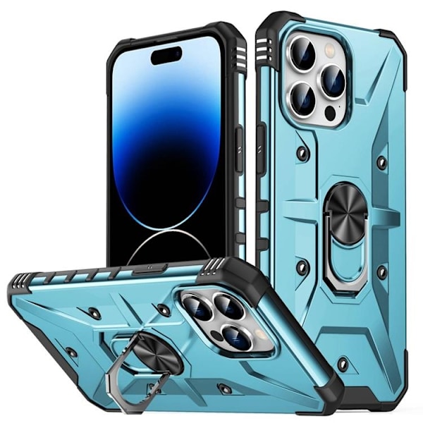 iPhone 14 Pro Skal Ringhållare Armor - Baby Blå Blå