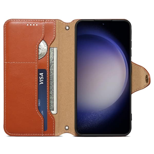 DENIOR Samsung Galaxy S24 Plus Plånboksfodral Konstläder Brun